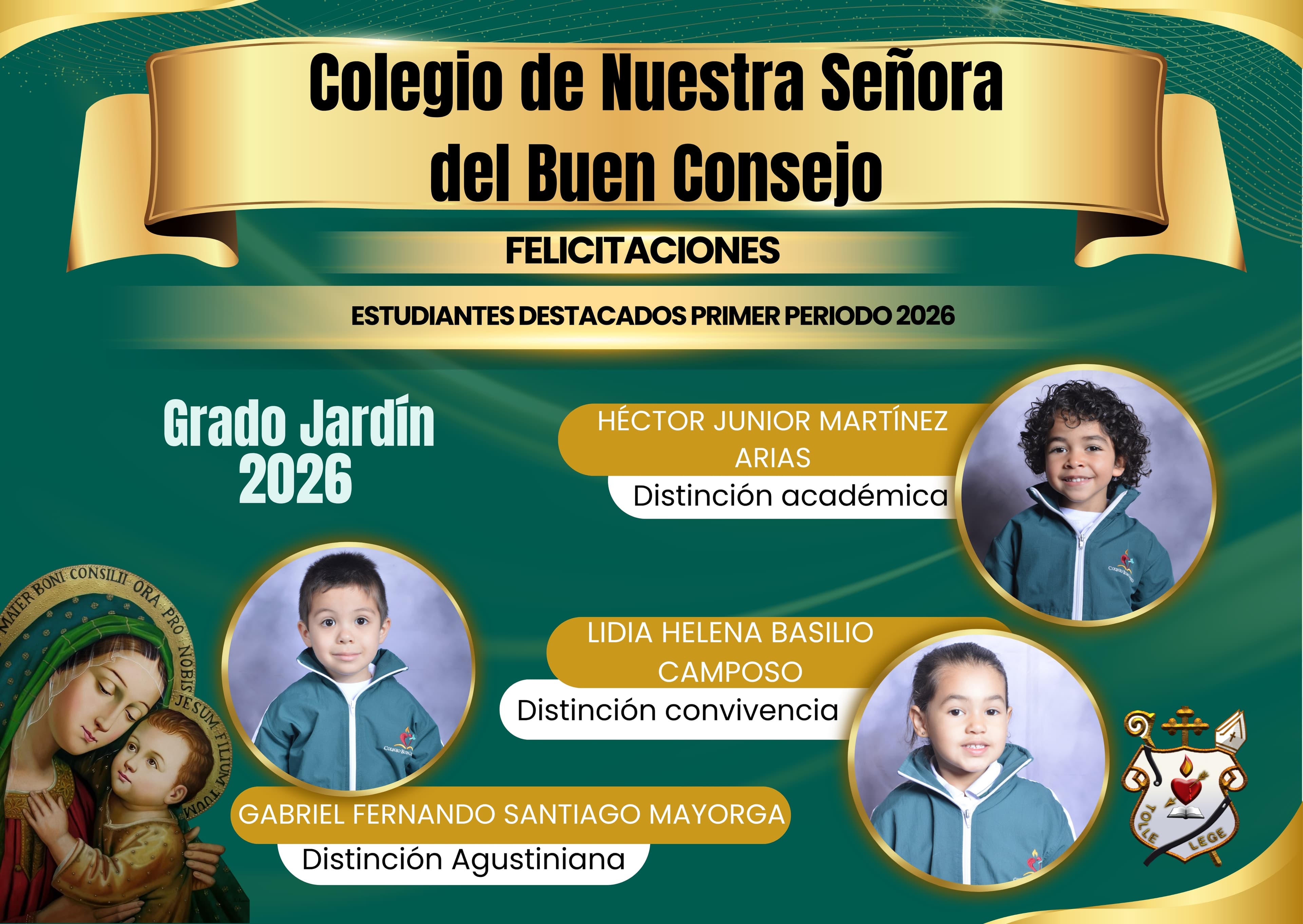 Cuadro de honor Jardín Primer Periodo