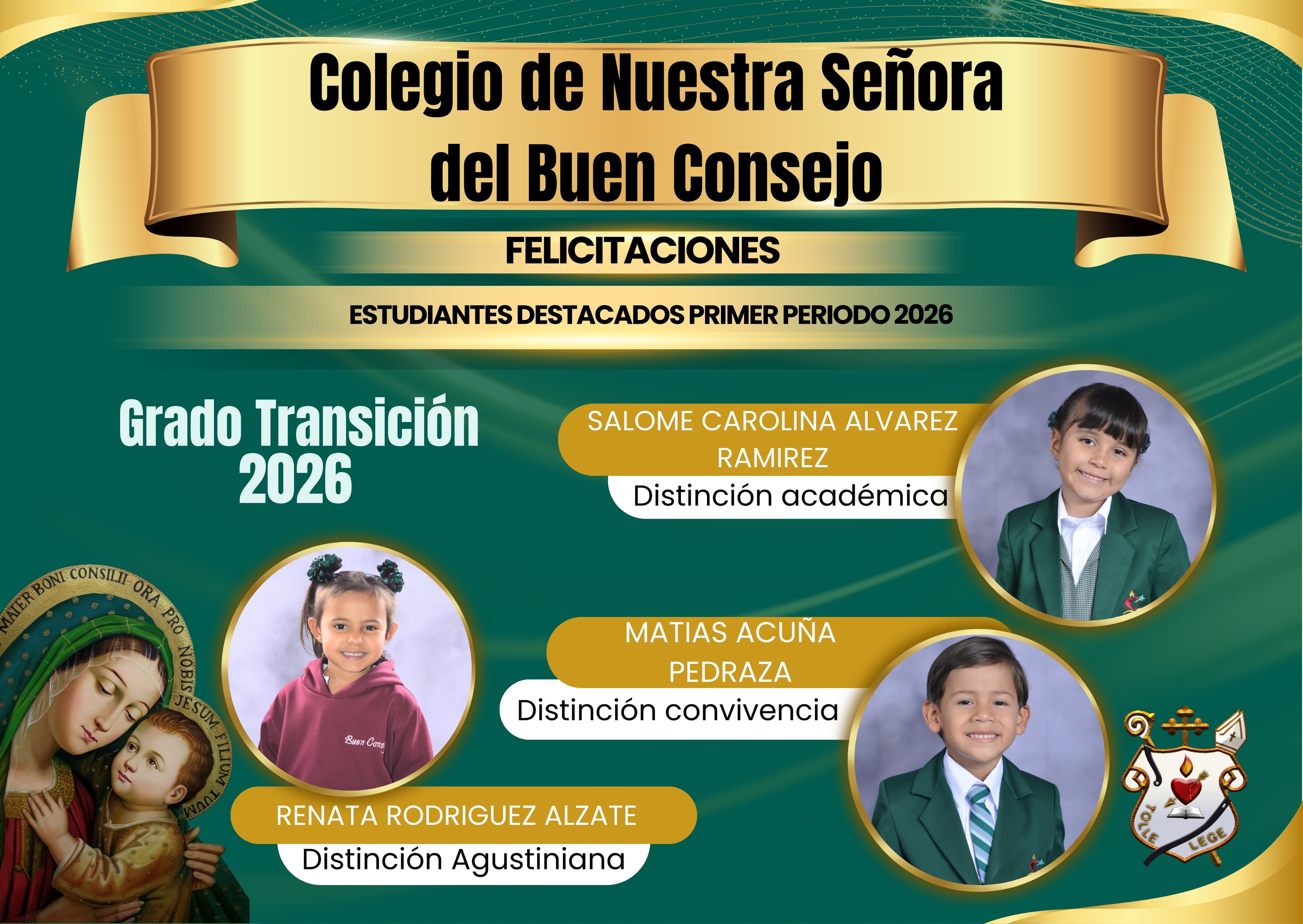 Cuadro de honor Transición Primer Periodo